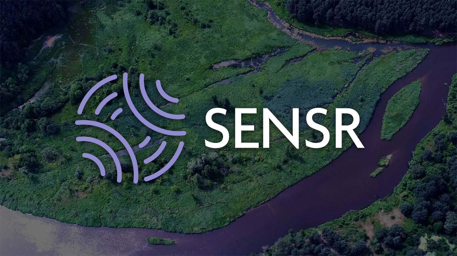 Sensr Logo on aerial view background